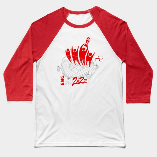 England World Cup Soccer 2022 Baseball T-Shirt by DesignOfNations